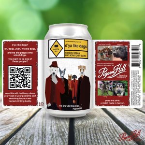 Can of Pigeon Hill's D'Ya Like Dags Hazy IPA showing the full label