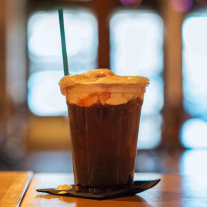 Photo of strawberry float dirty soda at Socibowl in Muskegon